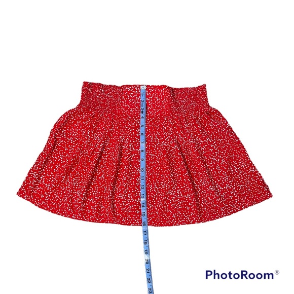 GAP Medium Red with White Poka Dot Spotted Flowy Skirt - Picture 3 of 7